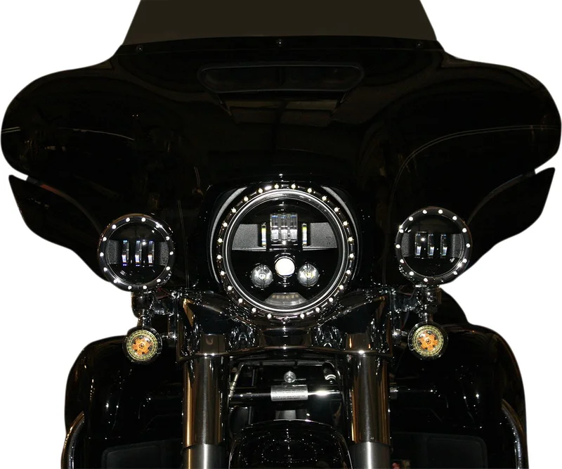Custom Dynamics 7 BLACK LED HEADLAMP ECE