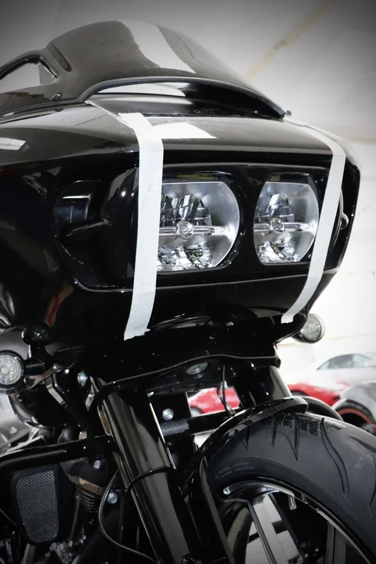 Cult-Werk FLTR headlamp trim ''Bad Look''. Gloss black