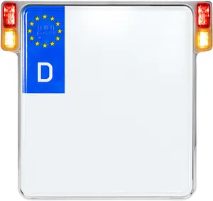 HeinzBikes License Plate Holder 3-in-1 for EU Countries<br><ul><li>3-in-1 License Plate Holder w/LED Plate Light, Turn Signal, Brake &amp;amp;amp; Rear Running Lights</li><li>Billet aluminum frame</li><li>New SMD-LED technology</li><li>140g lighter and 40% thinner than standard</li><li>Easy mounting of the plate thanks to new Slip Inn opening</li><li>White LED license plate light</li><li>LED elements with E-mark</li><li>Replaces all indicator/brake/tail lights and license plate lights</li><li>For other EU countries (Except Germany) select the part number corresponding to the country based on the License Plate style</li></ul>