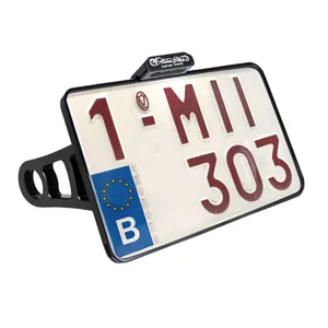 HeinzBikes Side Mount License Plate Holder<br><ul><li>Screw-less mounting of the license plate mount by Heinz Bikes™ SLIP-IN frame technology</li><li>Integrated LED indicator lights in sleek aluminum casing</li><li>Invisible cable routing on the inside</li><li>Made from high-quality CNC-machined aluminium</li><li>Stable arm with secure and guaranteed anti</li><li>Twist technology at the swing arm</li><li>Includes all mounting hardware and axle nuts</li></ul><br>License Plate Size Belgium 210mm W x 140mm H (Black Version)