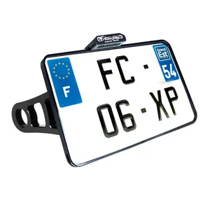 HeinzBikes Side Mount License Plate Holder<br><ul><li>Screw-less mounting of the license plate mount by Heinz Bikes™ SLIP-IN frame technology</li><li>Integrated LED indicator lights in sleek aluminum casing</li><li>Invisible cable routing on the inside</li><li>Made from high-quality CNC-machined aluminium</li><li>Stable arm with secure and guaranteed anti</li><li>Twist technology at the swing arm</li><li>Includes all mounting hardware and axle nuts</li></ul><br>License Plate Size France 210mm W x 130mm H (Black Version)