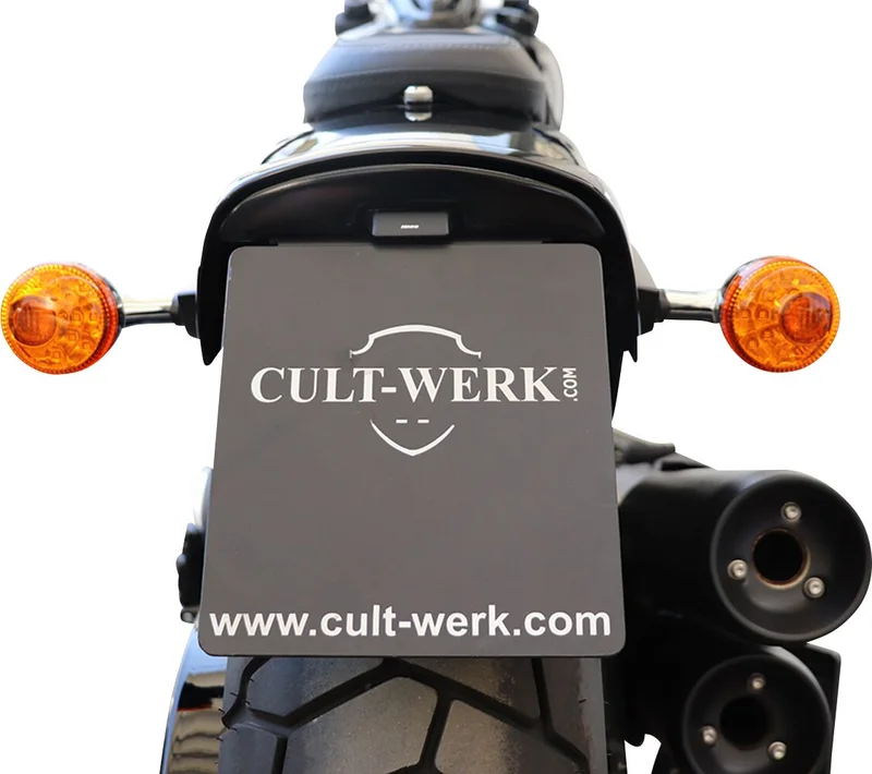 Cult-Werk Center license plate bracket. Black