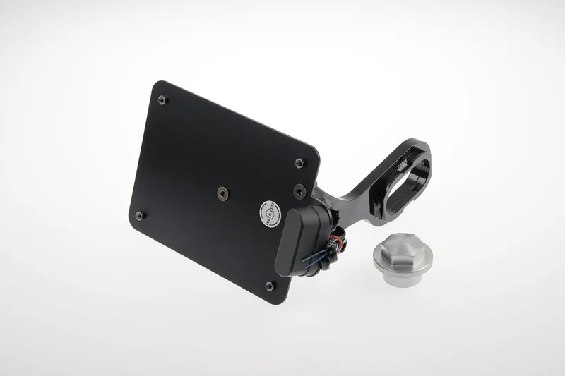 Cult-Werk Side mount license plate bracket, black. Italy
