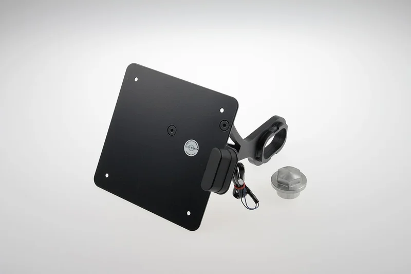 Cult-Werk Side mount license plate bracket, black. Italy