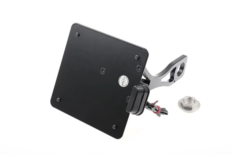 Cult-Werk Side mount license plate bracket, black. Italy