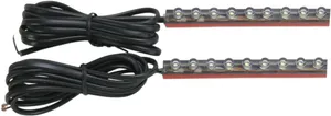 Custom Dynamics Stingerz® LED Accent Light<br><ul><li>Completely flexible, waterproof and extremely versatile</li><li>Pre-taped with 3M automotive-grade tape on three sides for increased mounting options</li><li>High-grade LEDs encased in a silicon housing to withstand heat, vibration, moisture and road grime</li><li>Each strip has 48" of two conductor wire mounted in black sheathing</li></ul>