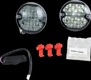 Kuryakyn LED Front Turn Signal Conversions<br><ul><li>Turn signal inserts have LED boards with stylish Küryakyn lenses</li><li>Includes load equalizer</li><li>Plug-and-Play installation; just remove the stock lens and bulb, plug in the LED board and install the new lens</li><li>Not DOT compliant.</li><li>IMPORTANT: DOT-Certification is only valid in USA</li></ul>