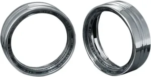 Kuryakyn 4-1/2" SpotLight/Passing Light Trim Ring<br><ul><li>Grooved trim ring features white single-function LED lights</li><li>Easy installation and incredible style</li><li>Low-draw LEDs are eye-catching day or night</li><li>Passing lamp trim rings sold in pairs</li></ul>