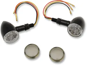 Drag Specialties LIGHT BLK AM LED CLR/SMK