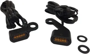 Drag Specialties LIGHTS TRNSIG BLK AMBR FLT