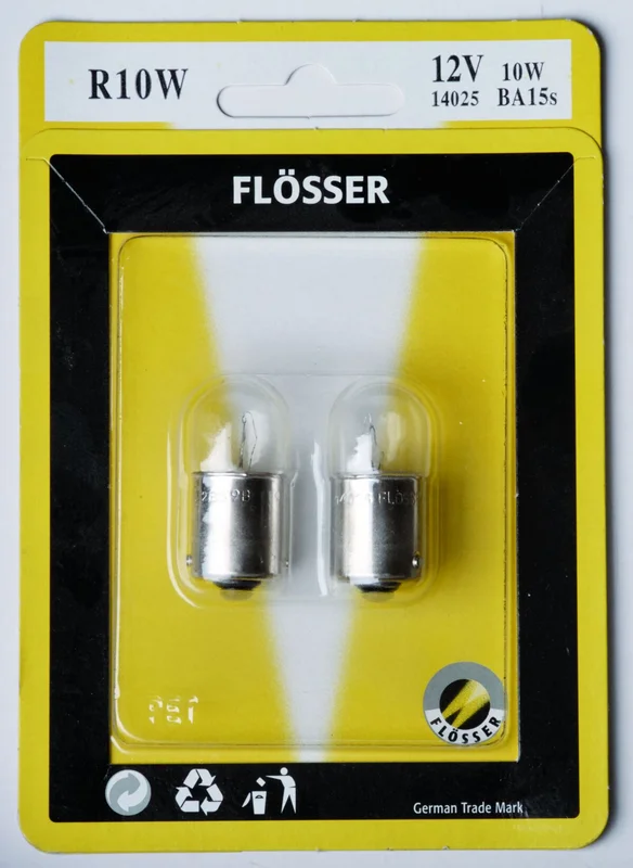 FLOSSER BULB SINGLE FILAMENT R10W 12V BA15S 10PK
