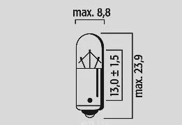 FLOSSER BULB SINGLE FILAMENT 12V 3W BA9S 10PK