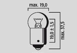 FLOSSER BULB 12V 21W BA15S ROUND GLOBE 10PK