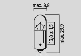 FLOSSER BULB SINGLE FILAMENT T4W 12V 4W BA9S 10PK