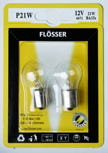 FLOSSER BULB SINGLE FILAMENT P21W 12V 21W BA15S 10PK