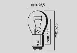 FLOSSER BULB SINGLE FILAMENT P21W 12V 21W BA15S 10PK