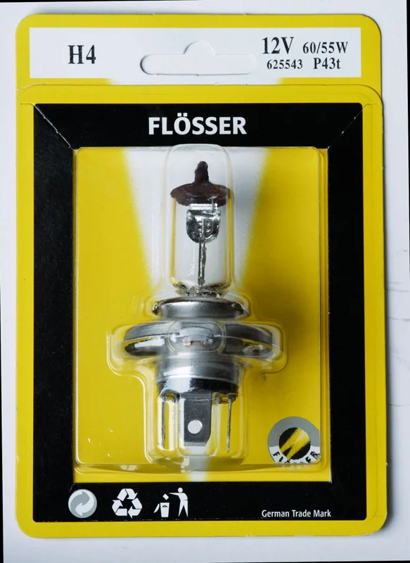FLOSSER BULB HALOGEN HEADLIGHT H4 12V 60/55W P43T 10PK