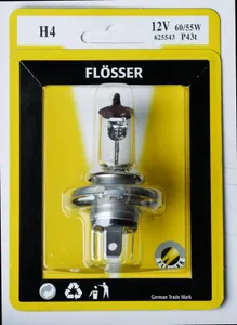 FLOSSER BULB HALOGEN HEADLIGHT H4 12V 60/55W P43T 10PK