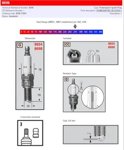 CHAMPION SPARK PLUG POWER SPORT 8698-1