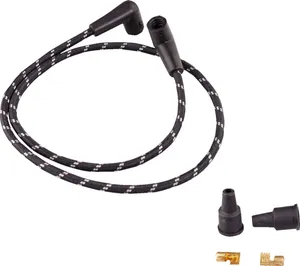 Drag Specialties WIRES BLK/WHT BRAID