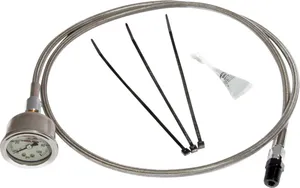 Feuling Remote Oil PSI Gauge Kit<br><ul><li>Allows you to check engine oil pressure using a quality liquid filled mechanical psi gauge while keeping your factory electronic gauge and or low oil pressure indicator light hooked up</li><li>Hooks up to the engine case via the pressure port to the oil filter, remove the factory 1/4 NPT plug and install the Feuling fittings, 45" Over All Length (OAL) oil line routes up the right side frame rail, gauge fastens to the handlebars near the master cylinder</li><li>Made in the USA</li><li>All M8 models, 0-100 psi, 1.5" gauge.</li></ul><br>Fits all M8 models, 0-100 psi, 1.5" gauge.