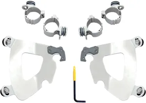 Memphis Shades Gauntlet Fairing Trigger-Lock Hardware Kit<br><ul><li>Angle Adjustable</li><li>Model specific no-hassle installation, then on-off without tools.</li><li>A pair of glass-filled nylon latches lock it down until the spring loaded "Trigger-Locks" are intentionally disengaged.</li><li>Made exclusively of electrocoated aluminum and stainless steel, with stainless steel fasteners.</li><li>Anchoring hardware is the same for all windshields and fairings for each bike.</li><li>Made in the U.S.A. - Made in Memphis!</li></ul><br>Requires relocation of front turn signals; kit included