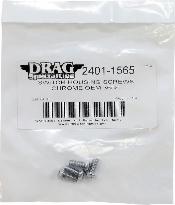 Drag Specialties SCREWS SWITCH HOUSING CHR