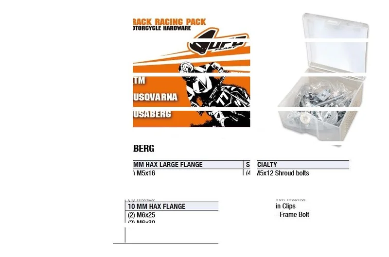 UFO HARDWARE TRACK RACING PACK KTM/HUSQVARNA/HUSABERG