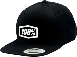 100% SNAPBACK HAT BLACK/WHITE ONE SIZE