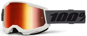 100% GOGGLE STRATA 2 GREY - RED MIR