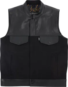 Thrashin Supply Co. VEST KANAN LEATHER DENIM 2XL