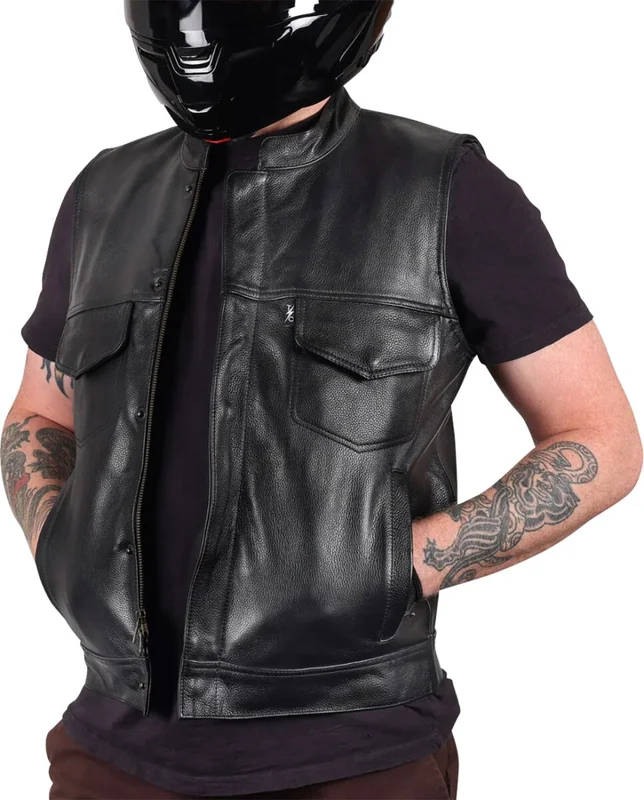 Thrashin Supply Co. VEST MULHOLLAND LEATHER LARGE