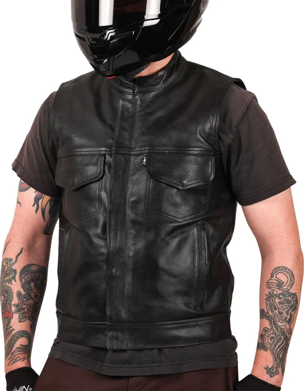 Thrashin Supply Co. VEST MULHOLLAND LEATHER LARGE
