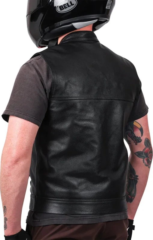 Thrashin Supply Co. VEST MULHOLLAND LEATHER LARGE