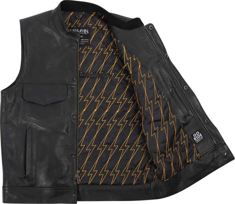 Thrashin Supply Co. VEST MULHOLLAND LEATHER LARGE
