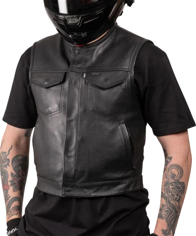 Thrashin Supply Co. VEST ENCINAL SHORTY LEATHER XL