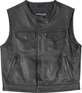 Thrashin Supply Co. VEST ENCINAL SHORTY LEATHER 2X