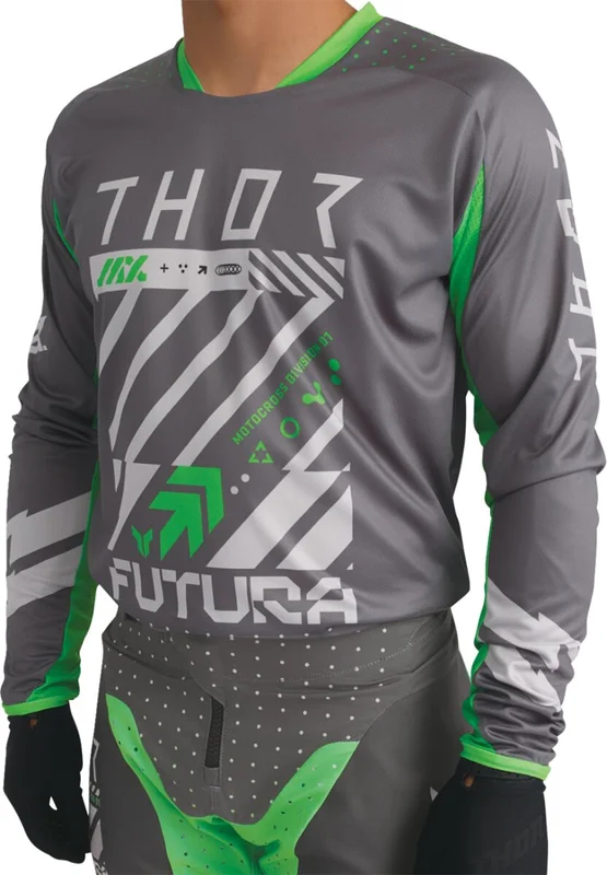 THOR JERSEY LAUNCHMODE FUTURA CHAR/GRN 2X