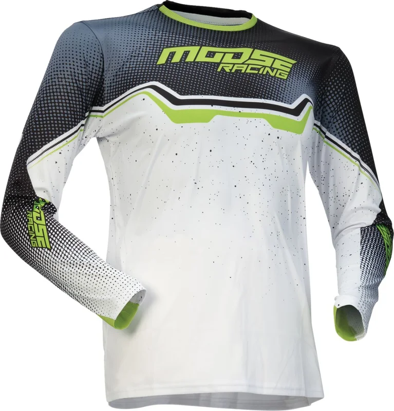 MOOSE RACING JERSEY YOUTH QUALIFIER WHITE/BLACK/GREEN SM