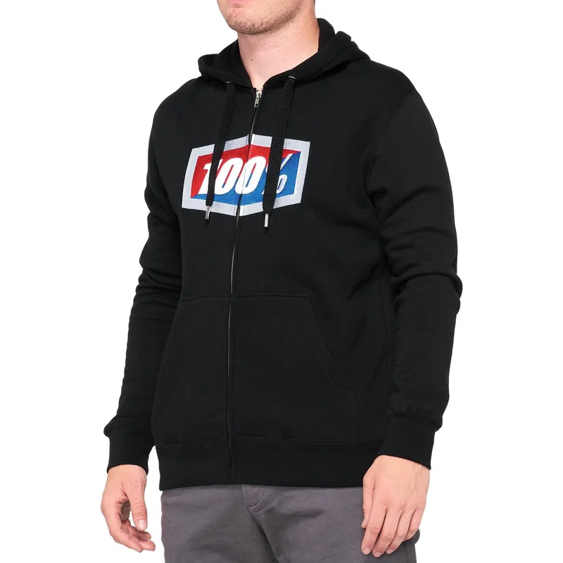 100% OFFICIAL FULL-ZIP HOODY BLACK SMALL