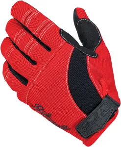 Biltwell Moto Gloves<br><ul><li>Two-way stretch polyester back panel construction for comfort</li><li>Single-layer synthetic leather palm with reinforced thumb</li><li>Adjustable wrist wrap with Velcro closure and thermoplastic rubber Biltwell shield</li><li>Lycra® expansion panels in finger joints for enhanced dexterity</li><li>Accordion baffles on finger joints for added flexibility</li><li>Rugged single- and double-needle polyester stitching</li><li>Smart screen thumb and finger tips</li></ul>