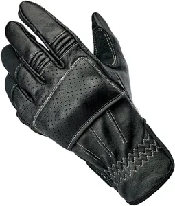 Biltwell Borrego Gloves<br><ul><li>100% cowhide construction on exterior for durability and abrasion resistance</li><li>Suede friction zones with strategic padding for impact protection</li><li>Moisture-wicking fleece Lycra® half liner inside for breathability and comfort</li><li>Perforated palm panels increase durability without compromising flex</li><li>Internal padded high-impact plastic knuckle guards</li><li>Wide elastic Velcro wrist closure with thermoplastic rubber Biltwell pull tab</li><li>Smart screen-compatible thumb and fingertips</li><li>100% Cowhide</li></ul>