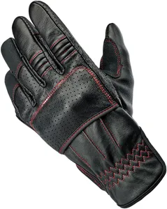 Biltwell Borrego Gloves<br><ul><li>100% cowhide construction on exterior for durability and abrasion resistance</li><li>Suede friction zones with strategic padding for impact protection</li><li>Moisture-wicking fleece Lycra® half liner inside for breathability and comfort</li><li>Perforated palm panels increase durability without compromising flex</li><li>Internal padded high-impact plastic knuckle guards</li><li>Wide elastic Velcro wrist closure with thermoplastic rubber Biltwell pull tab</li><li>Smart screen-compatible thumb and fingertips</li><li>100% Cowhide</li></ul>