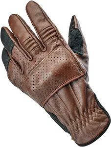 Biltwell Borrego Gloves<br><ul><li>100% cowhide construction on exterior for durability and abrasion resistance</li><li>Suede friction zones with strategic padding for impact protection</li><li>Moisture-wicking fleece Lycra® half liner inside for breathability and comfort</li><li>Perforated palm panels increase durability without compromising flex</li><li>Internal padded high-impact plastic knuckle guards</li><li>Wide elastic Velcro wrist closure with thermoplastic rubber Biltwell pull tab</li><li>Smart screen-compatible thumb and fingertips</li><li>100% Cowhide</li></ul>