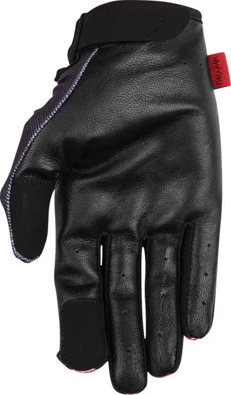 Thrashin Supply Co. GLOVE FLAME STEALTH LEATHER PA