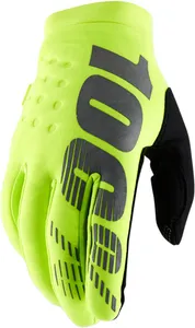 100% BRISKER COLD WEATHER GLOVES FLO YELLOW/BLACK SMALL
