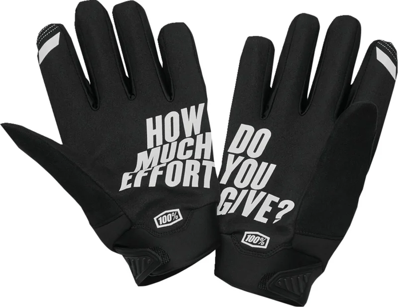 100% BRISKER COLD WEATHER GLOVES BLACK/GRAY SMALL