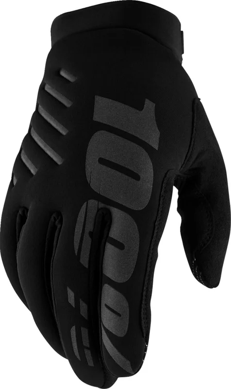 100% WOMENS BRISKER COLD WEATHER GLOVES BLACK/GRAY SMALL