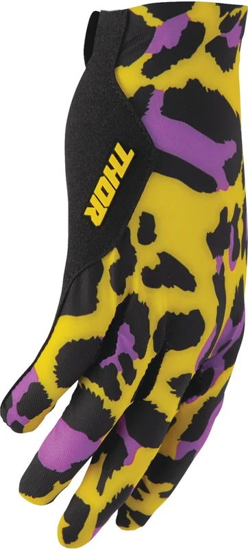 THOR GLOVES SPORTMODE CHEETAH YELLOW/PURPLE XS