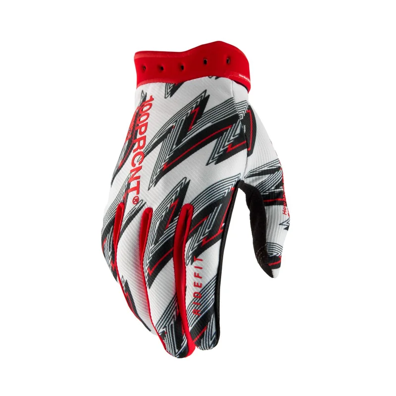 100% GLOVES RIDEFIT WHITE/RED - S